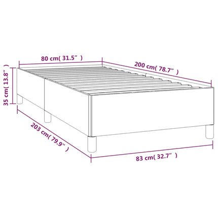 Giroletto senza Materasso Grigio Chiaro 80x200 cm Velluto