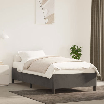 Giroletto senza Materasso Grigio Scuro 80x200 cm Velluto