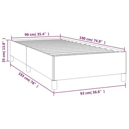 Giroletto senza Materasso Grigio Scuro 90x190 cm Velluto