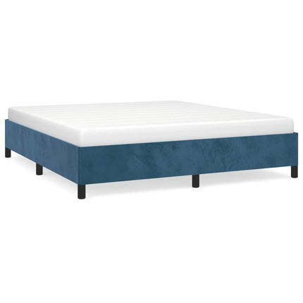 Giroletto senza Materasso Blu Scuro 160x200 cm in Velluto