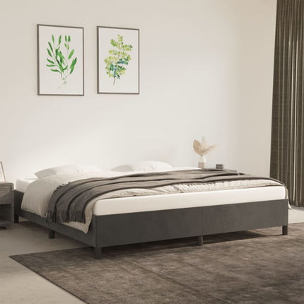 Giroletto senza Materasso Grigio Scuro 200x200 cm Velluto