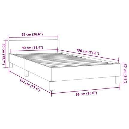 Giroletto con Testiera senza Materasso Blu 90x190 cm Tessuto