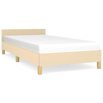 Giroletto con Testiera senza Materasso Crema 90x200 cm Tessuto