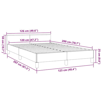 Giroletto senza Materasso Grigio Chiaro 120x200 cm Tessuto