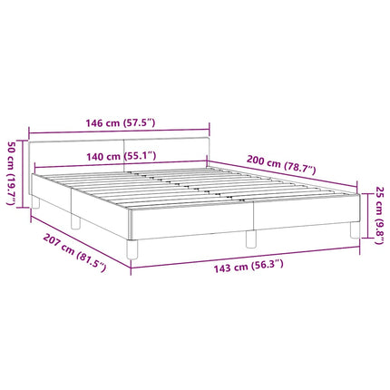 Giroletto senza Materasso Grigio Scuro 140x200 cm Tessuto