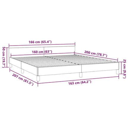 Giroletto senza Materasso Grigio Scuro 160x200 cm Tessuto