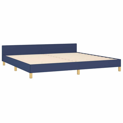 Giroletto con Testiera senza Materasso Blu 200x200 cm Tessuto