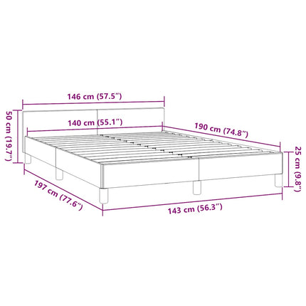 Giroletto con Testiera senza Materasso Cappuccino 140x190 cm