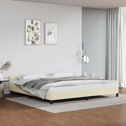 Giroletto con Testiera senza Materasso Crema 200x200 cm