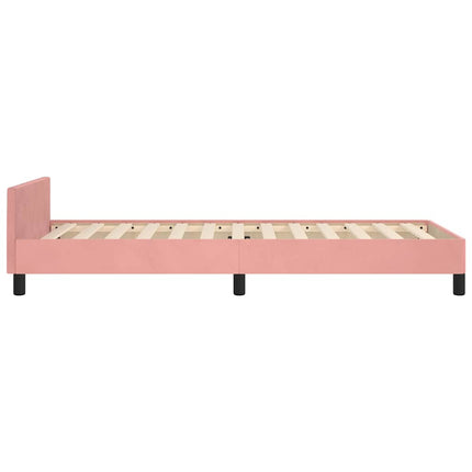 Giroletto con Testiera senza Materasso Rosa 80x200 cm Velluto