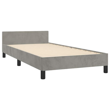 Giroletto senza Materasso Grigio Chiaro 90x190 cm Velluto