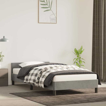 Giroletto senza Materasso Grigio Chiaro 90x190 cm Velluto