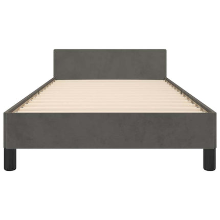 Giroletto senza Materasso Grigio Scuro 90x190 cm Velluto