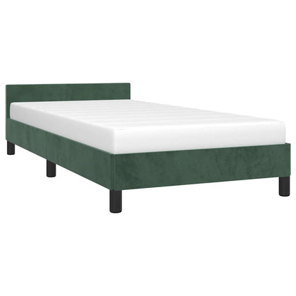 Giroletto senza Materasso Verde Scuro 90x190 cm in Velluto