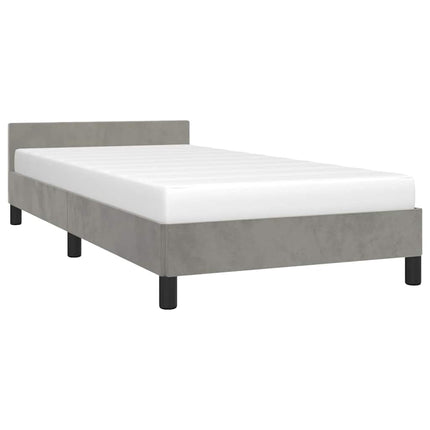 Giroletto senza Materasso Grigio Chiaro 90x200 cm Velluto