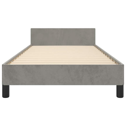 Giroletto senza Materasso Grigio Chiaro 100x200 cm Velluto