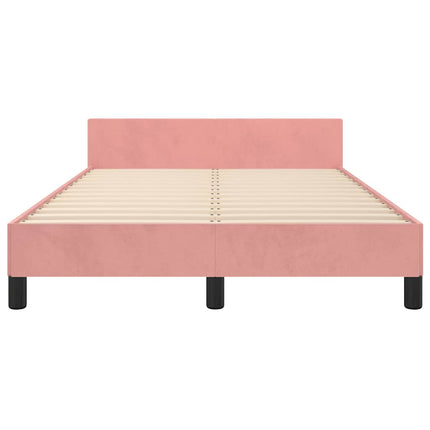 Giroletto con Testiera senza Materasso Rosa 120x200 cm Velluto