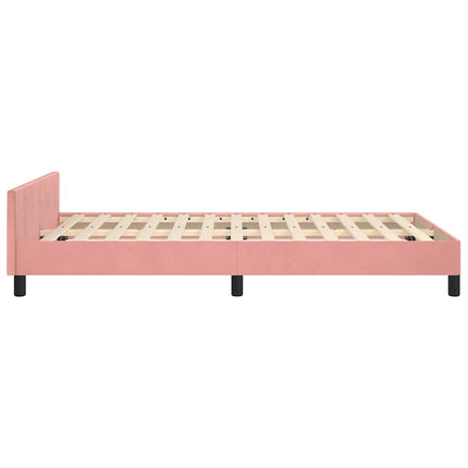 Giroletto con Testiera senza Materasso Rosa 120x200 cm Velluto
