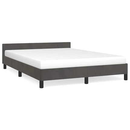 Giroletto senza Materasso Grigio Scuro 140x190 cm Velluto