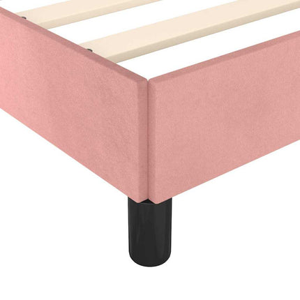 Giroletto con Testiera senza Materasso Rosa 140x190 cm Velluto