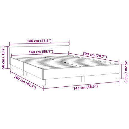 Giroletto senza Materasso Grigio Scuro 140x200 cm Velluto