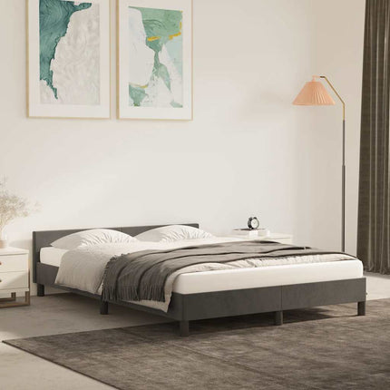 Giroletto senza Materasso Grigio Scuro 140x200 cm Velluto