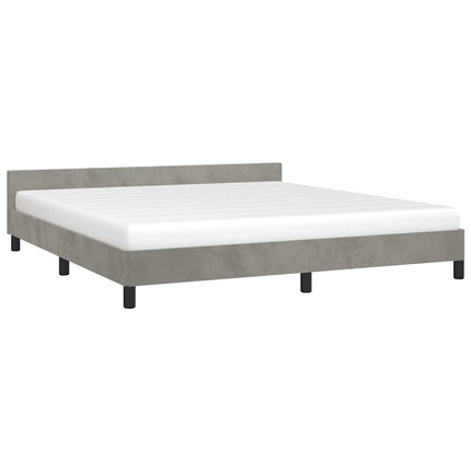 Giroletto senza Materasso Grigio Chiaro 160x200 cm Velluto