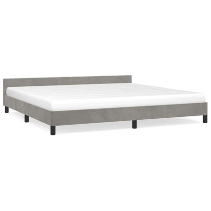 Giroletto senza Materasso Grigio Chiaro 200x200 cm Velluto