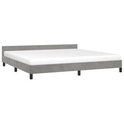 Giroletto senza Materasso Grigio Chiaro 200x200 cm Velluto