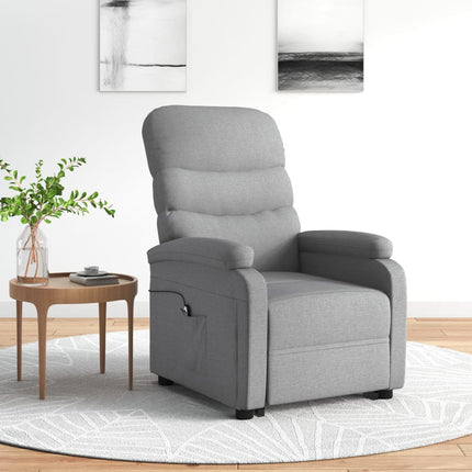 Poltrona Alzapersona Grigio Chiaro Tessuto