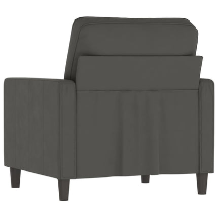 Poltrona Grigio Scuro 60 cm Velluto