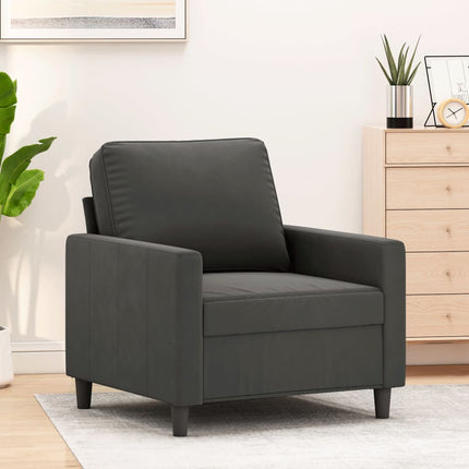 Poltrona Grigio Scuro 60 cm Velluto