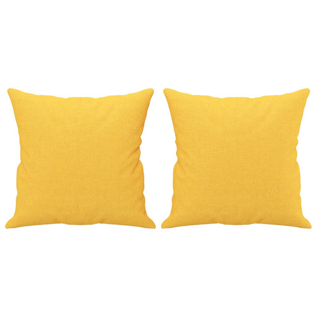 Cuscini Decorativi 2 pz Giallo Chiaro 40x40 cm in Tessuto