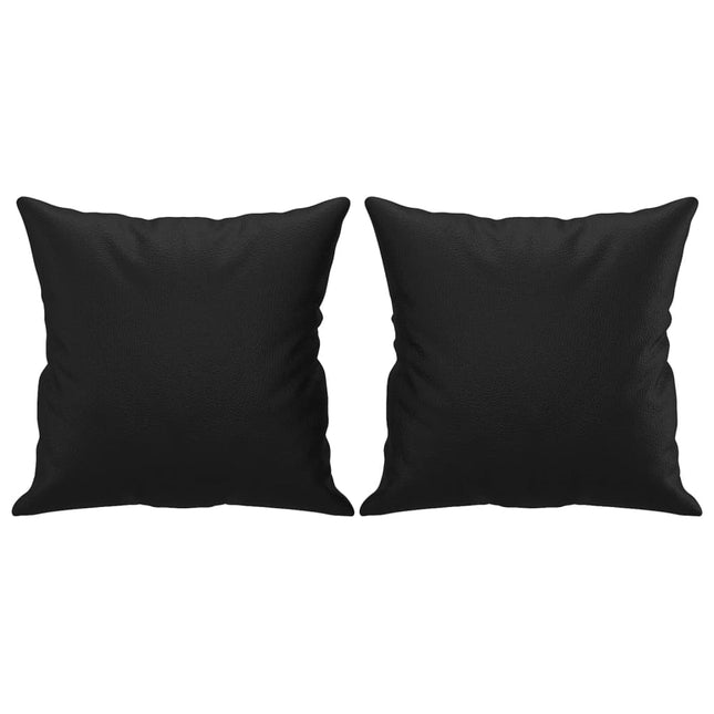 Cuscini Decorativi 2pz Nero 40x40 cm in Similpelle