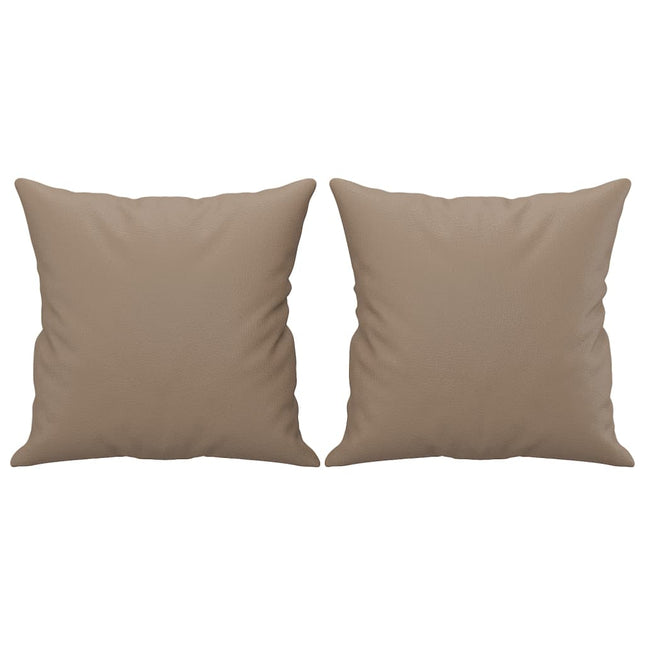 Cuscini Decorativi 2pz Cappuccino 40x40 cm in Similpelle