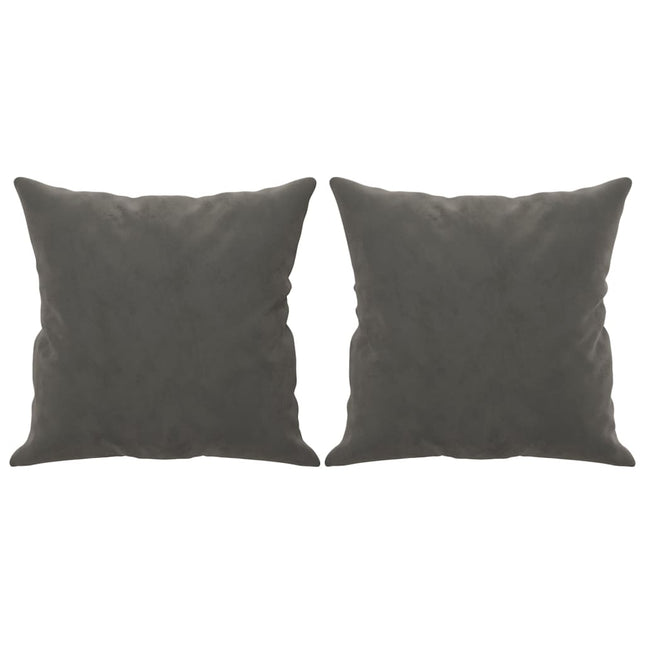Cuscini Decorativi 2 pz Grigio Scuro 40x40 cm in Velluto