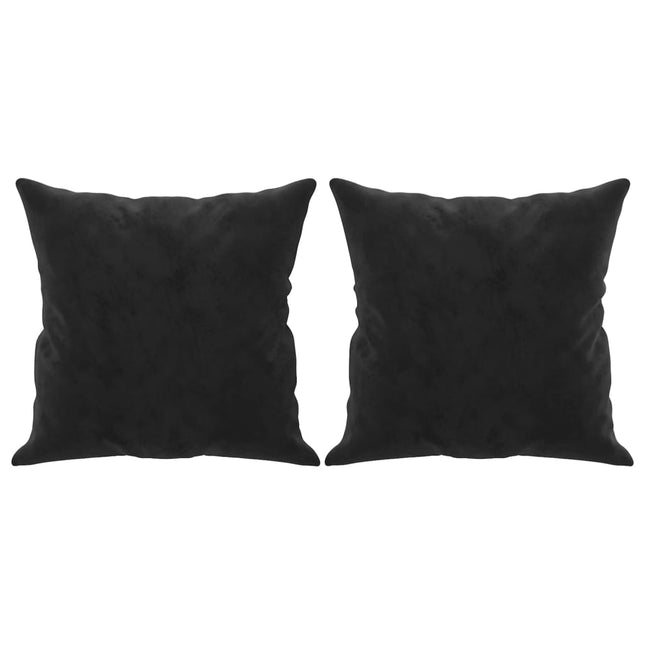 Cuscini Decorativi 2 pz Nero 40x40 cm in Velluto