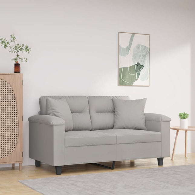 Cuscini Decorativi 2 pz Grigio chiaro40x40cm Tessuto Microfibra
