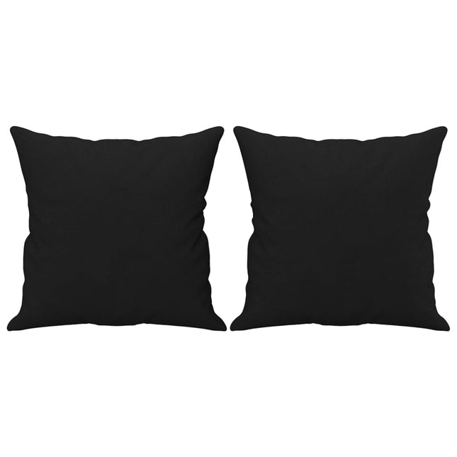 Cuscini Decorativi 2 pz Nero 40x40 cm in Tessuto Microfibra