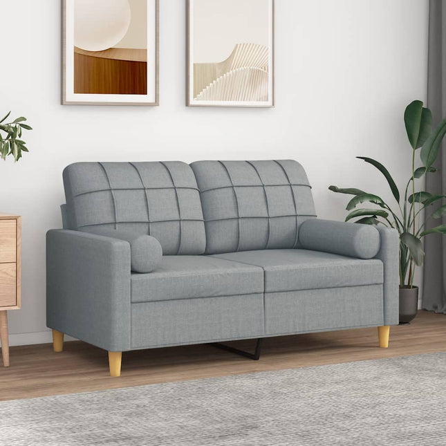 Cuscini Decorativi 2pz Grigio Chiaro Ã˜15x50 cm in Tessuto