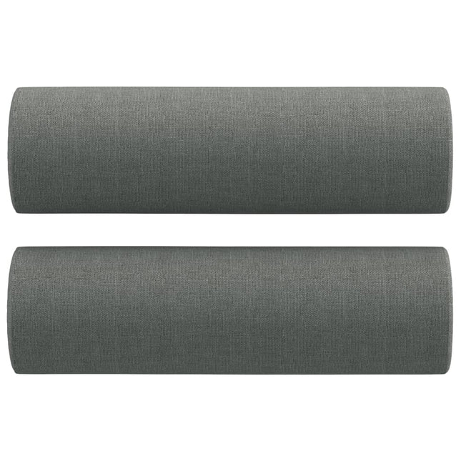 Cuscini Decorativi 2 pz Grigio Scuro Ã˜15x50 cm in Tessuto