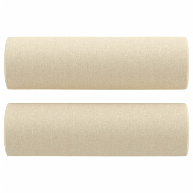 Cuscini Decorativi 2 pz Crema Ã˜15x50 cm in Tessuto