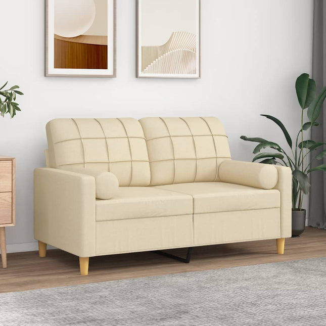 Cuscini Decorativi 2 pz Crema Ã˜15x50 cm in Tessuto