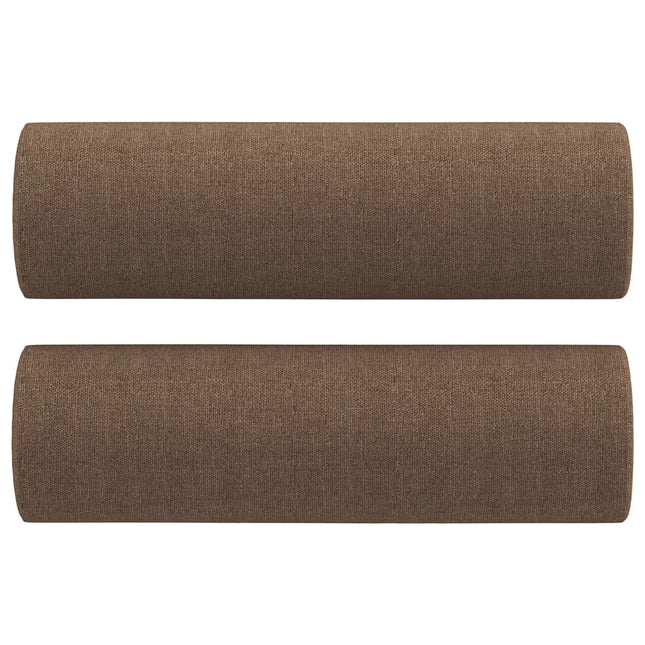 Cuscini Decorativi 2 pz Marrone ÃƒËœ15x50 cm in Tessuto