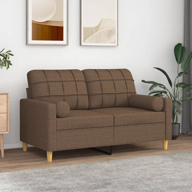 Cuscini Decorativi 2 pz Marrone ÃƒËœ15x50 cm in Tessuto