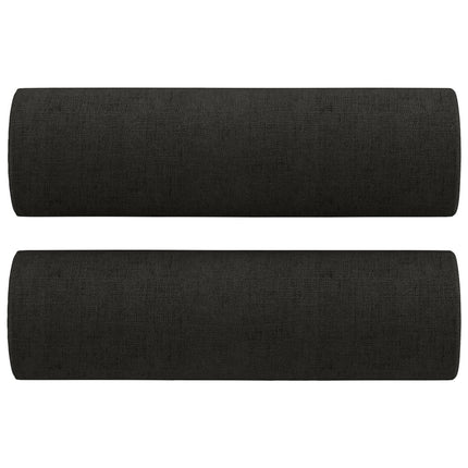 Cuscini Decorativi 2 pz Nero Ã˜15x50 cm in Tessuto