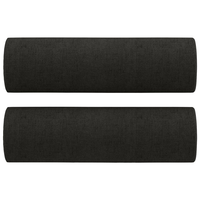 Cuscini Decorativi 2 pz Nero Ã˜15x50 cm in Tessuto