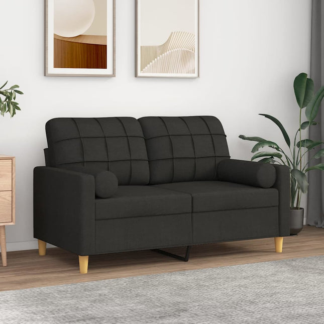Cuscini Decorativi 2 pz Nero Ã˜15x50 cm in Tessuto