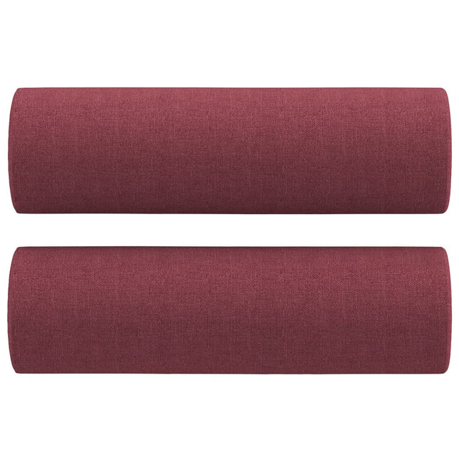Cuscini Decorativi 2 pz Rosso Vino ÃƒËœ15x50 cm in Tessuto