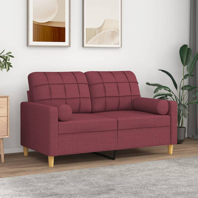Cuscini Decorativi 2 pz Rosso Vino ÃƒËœ15x50 cm in Tessuto